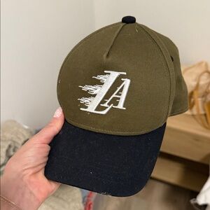 Toddler Olive and Black LA Cap